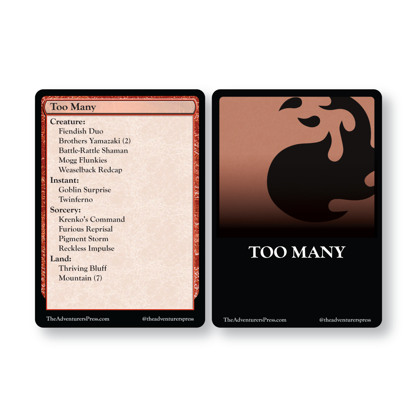 "Too Many" MTG Foundations Decklist