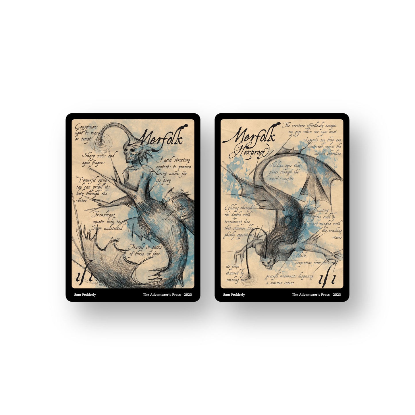Merfolk Token Pack for Magic the Gathering MTG: 4 pack 1/1 Merfolk, 1/1 Hexproof Merfolk Tokens