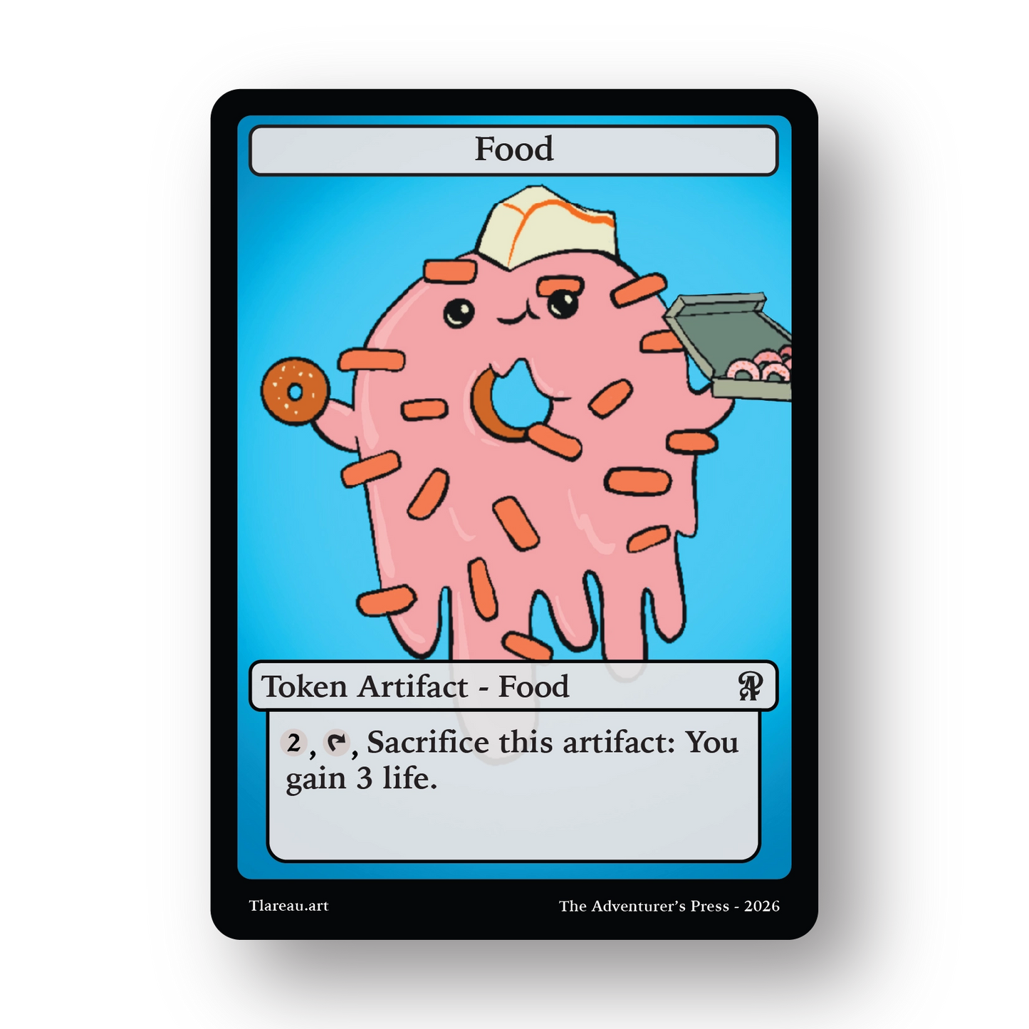 Food token for mtg depicting a donut as a sprite