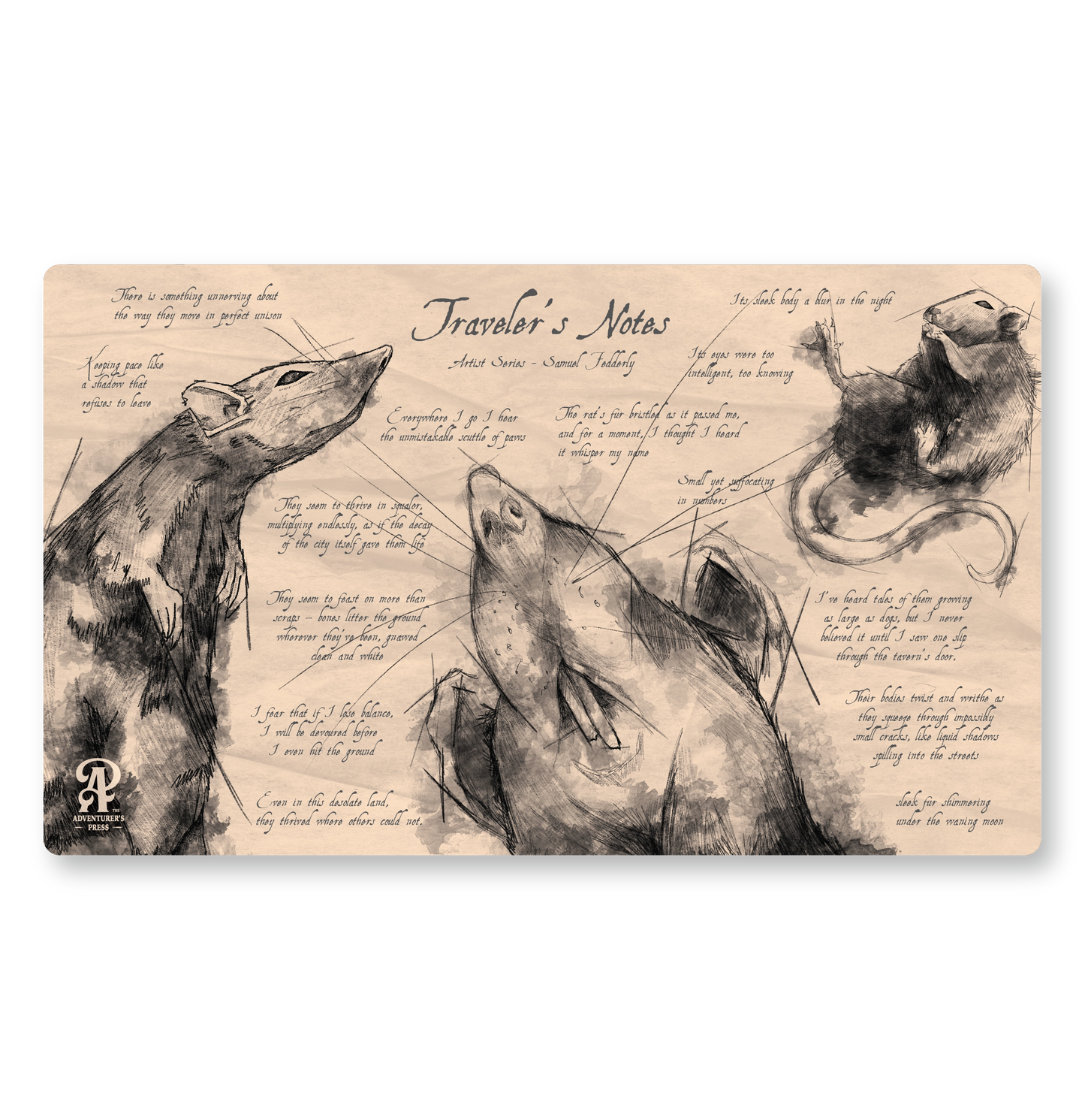 Rat TCG Playmat, 14"x24" - Desk pad Gaming mat for Magic The Gathering