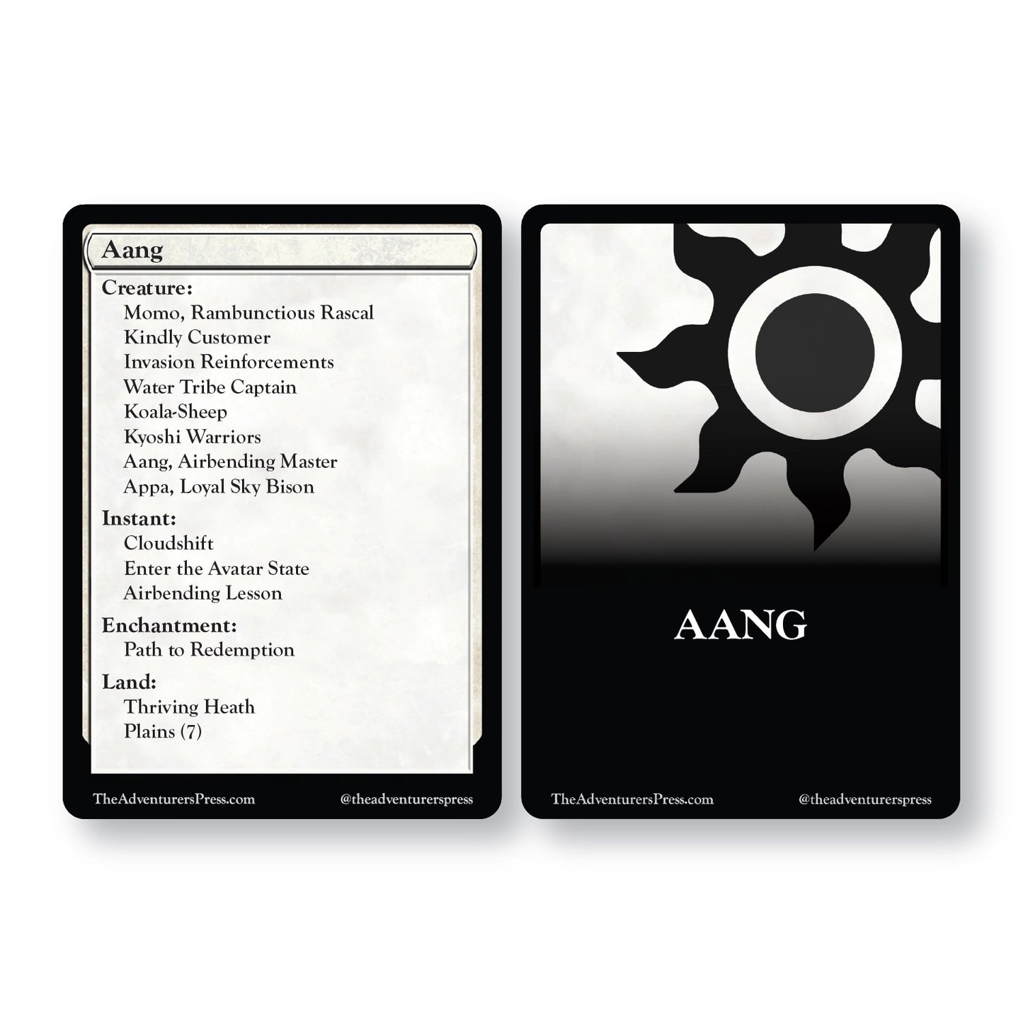Avatar: The Last Airbender Jump Start Deck lists