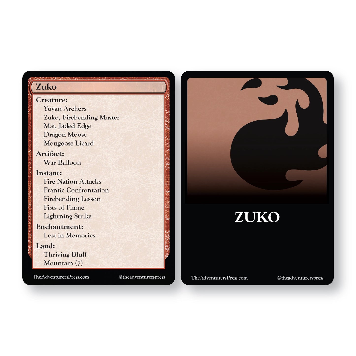 Avatar: The Last Airbender Jump Start Deck lists