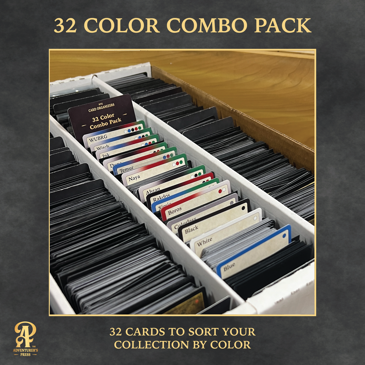 32 Color Combo Pack Magic the Gathering Organizer Cards: 32 cards for organizing magic the gathering trading cards by color