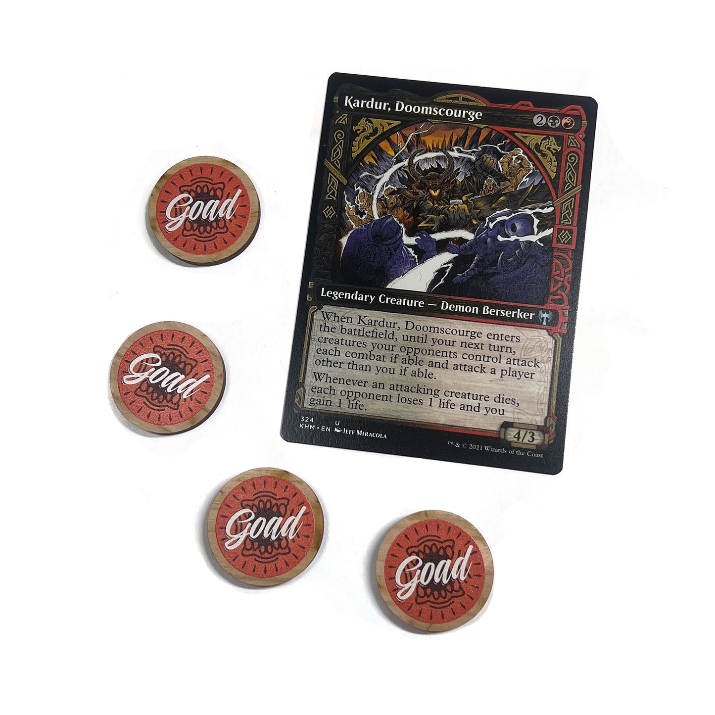 Goad/Stun Double Sided Coin for MTG: 4 Pack