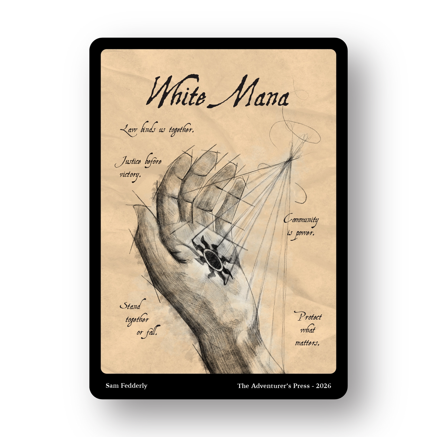 hand representing white mana in magic the gathering
