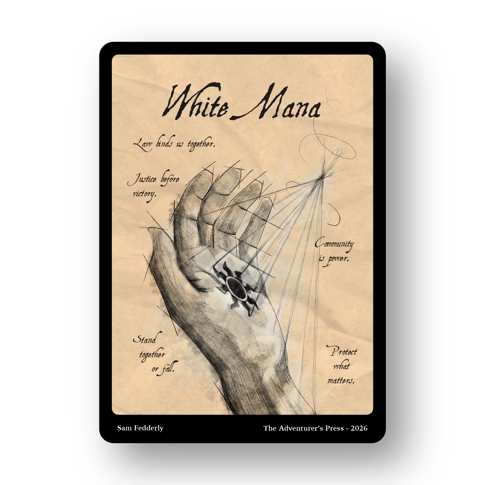 hand representing white mana in magic the gathering