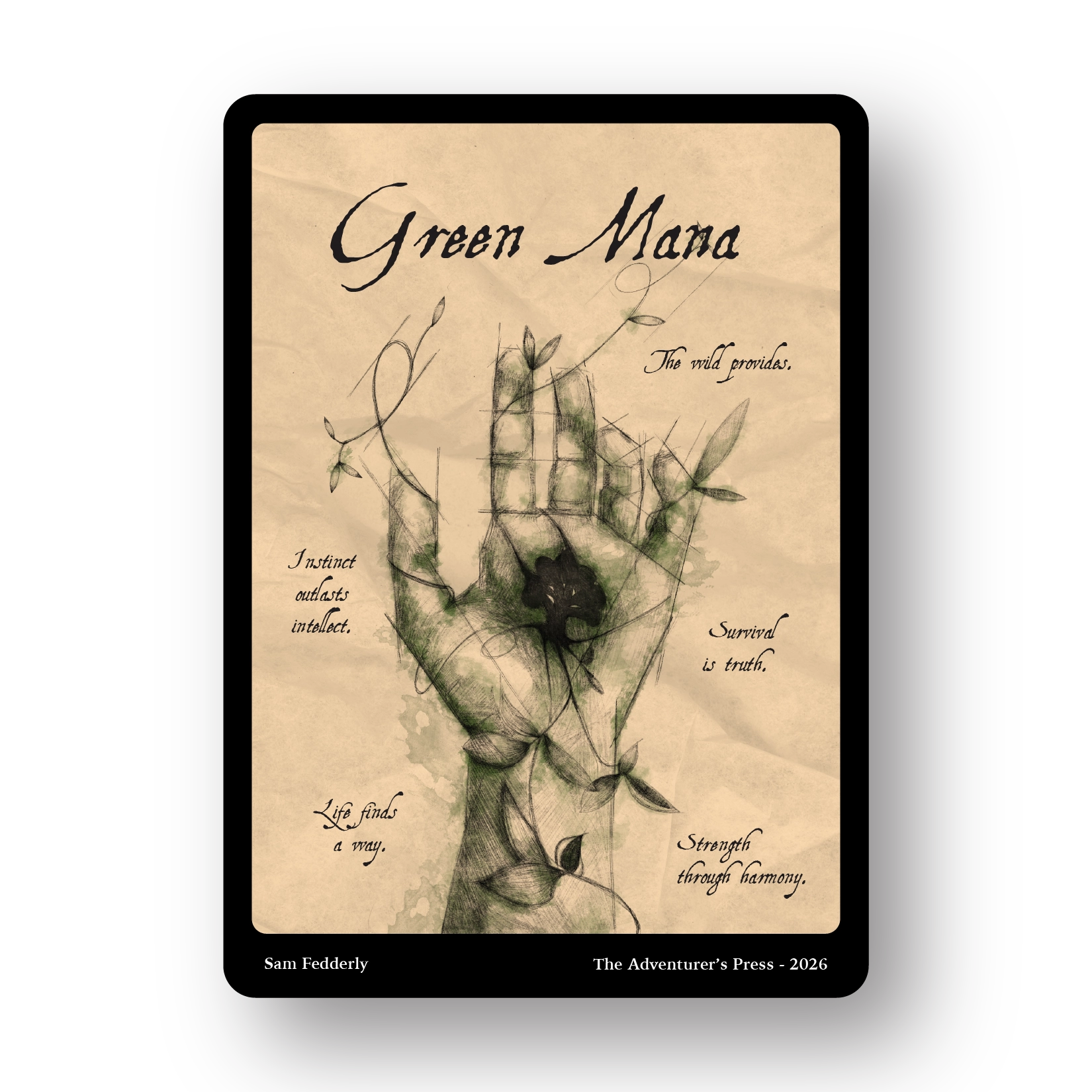 hand representing green mana in magic the gathering