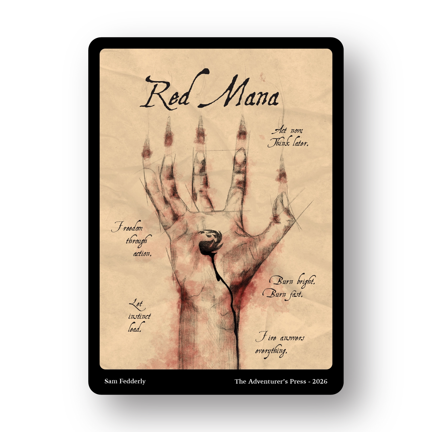 hand representing red mana in magic the gathering