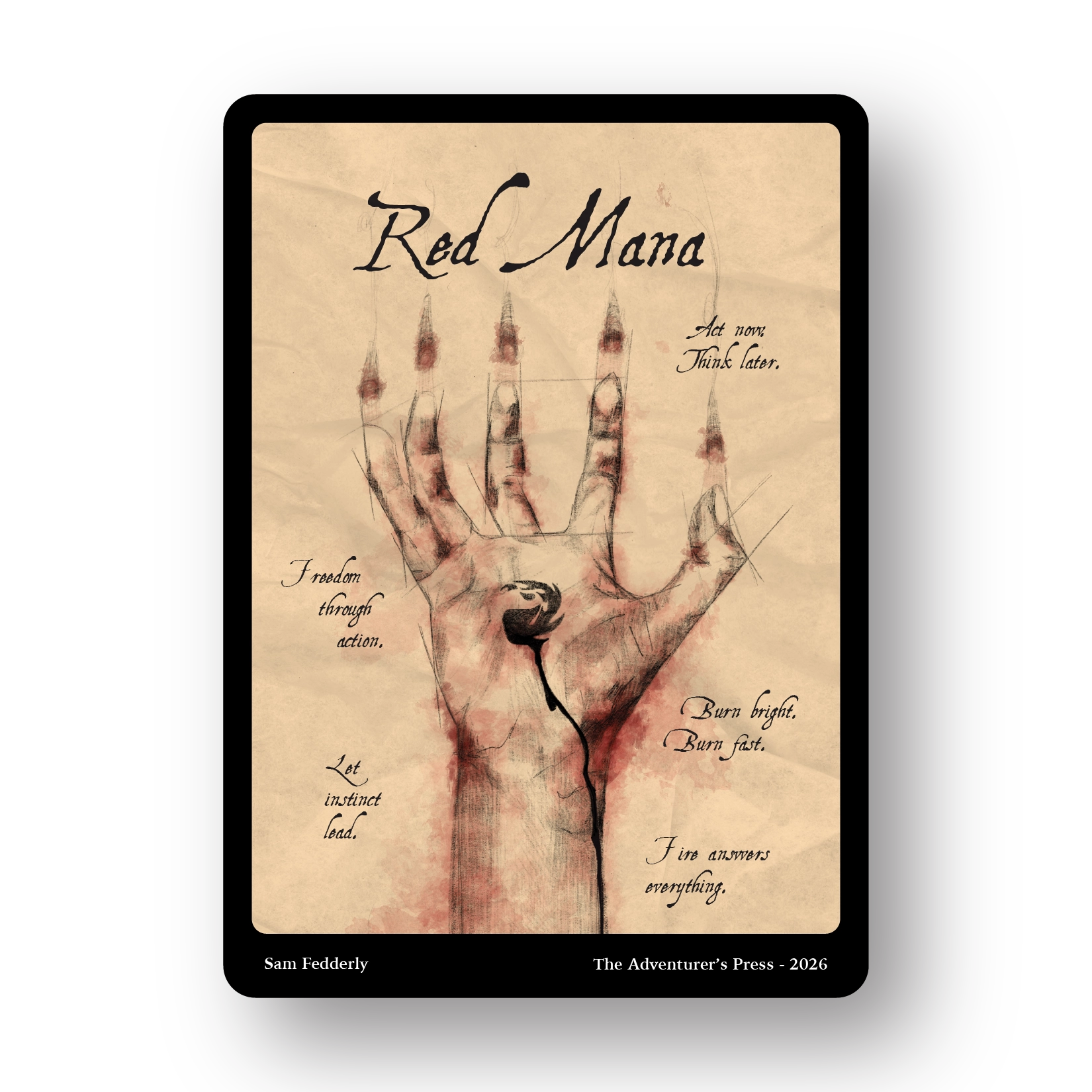 hand representing red mana in magic the gathering