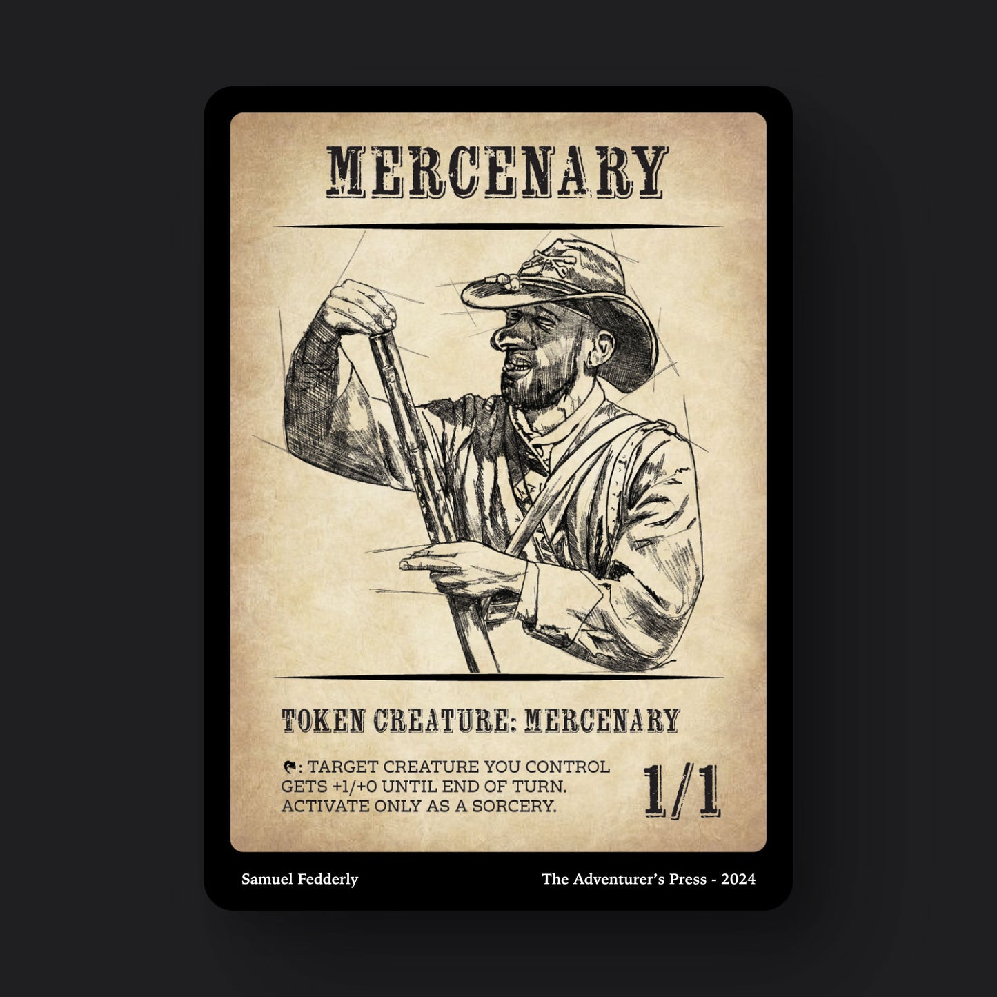 Mercenary Token Pack for Magic the Gathering MTG: 4 pack 1/1 Mercenary Tokens