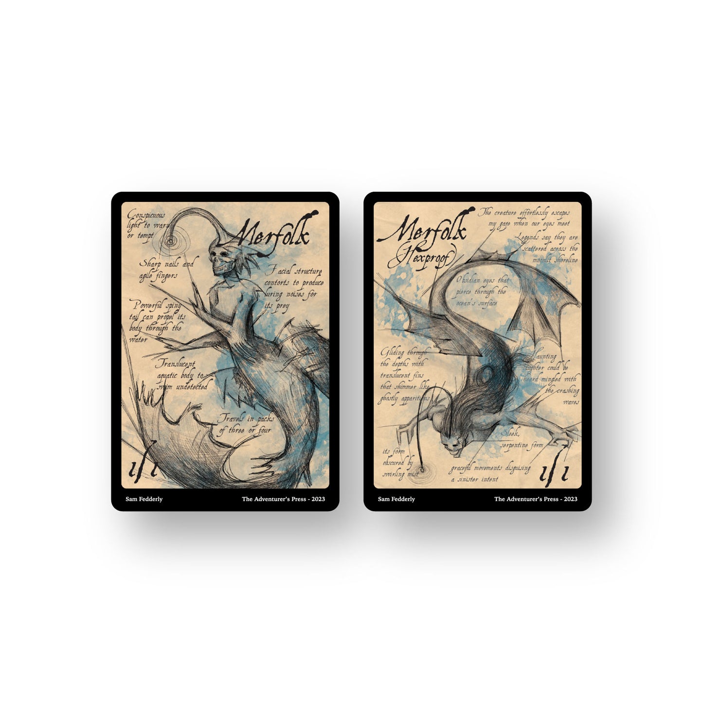 Merfolk Token Pack for Magic the Gathering MTG: 4 pack 1/1 Merfolk, 1/1 Hexproof Merfolk Tokens