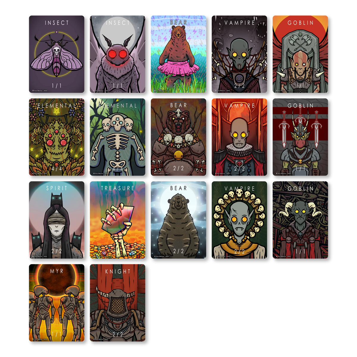 Nox Mortua Artists Collection: 17 Tokens for Magic the Gathering