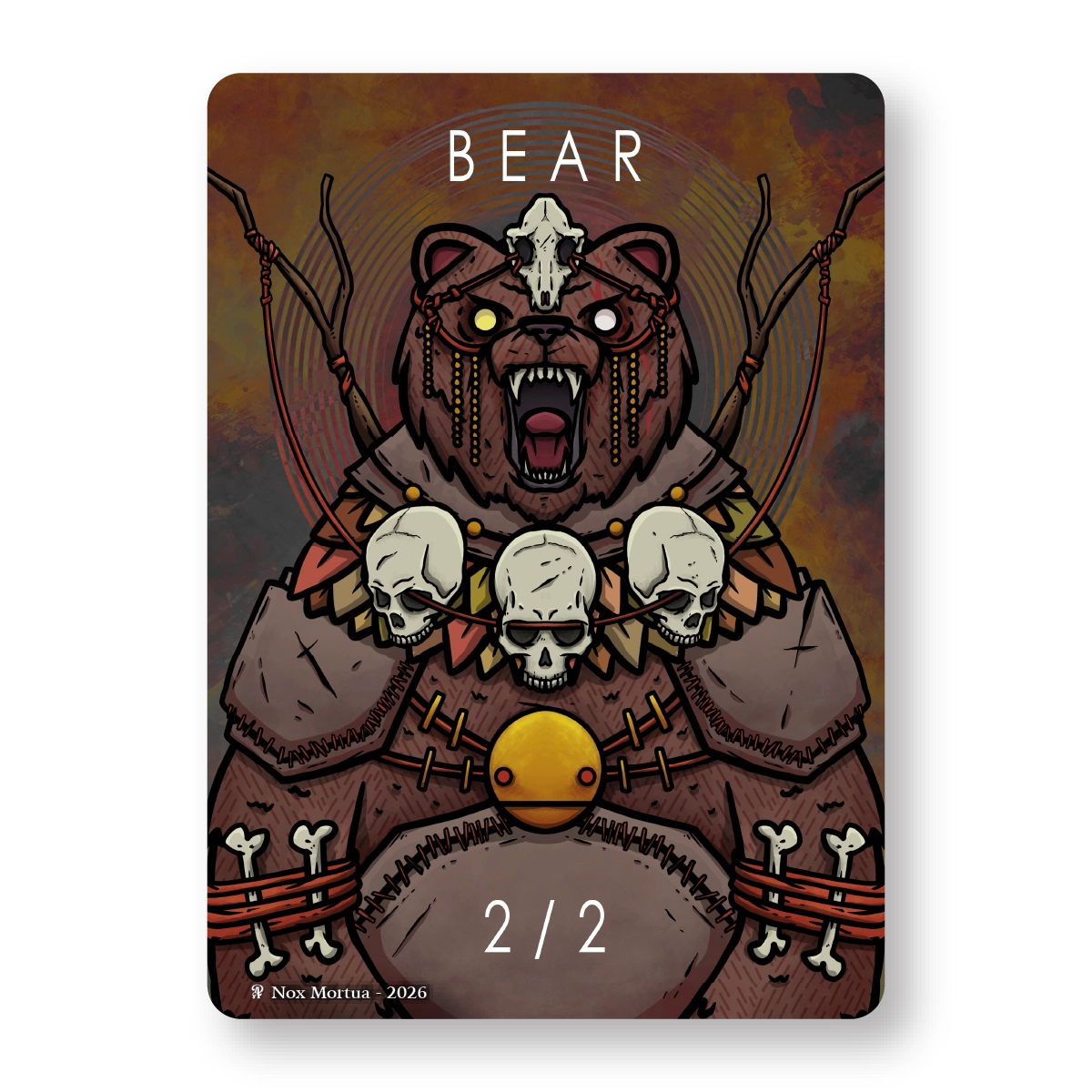 Bear Token Pack for Magic the Gathering  MTG: 6 pack Bear Tokens - Nox Mortua