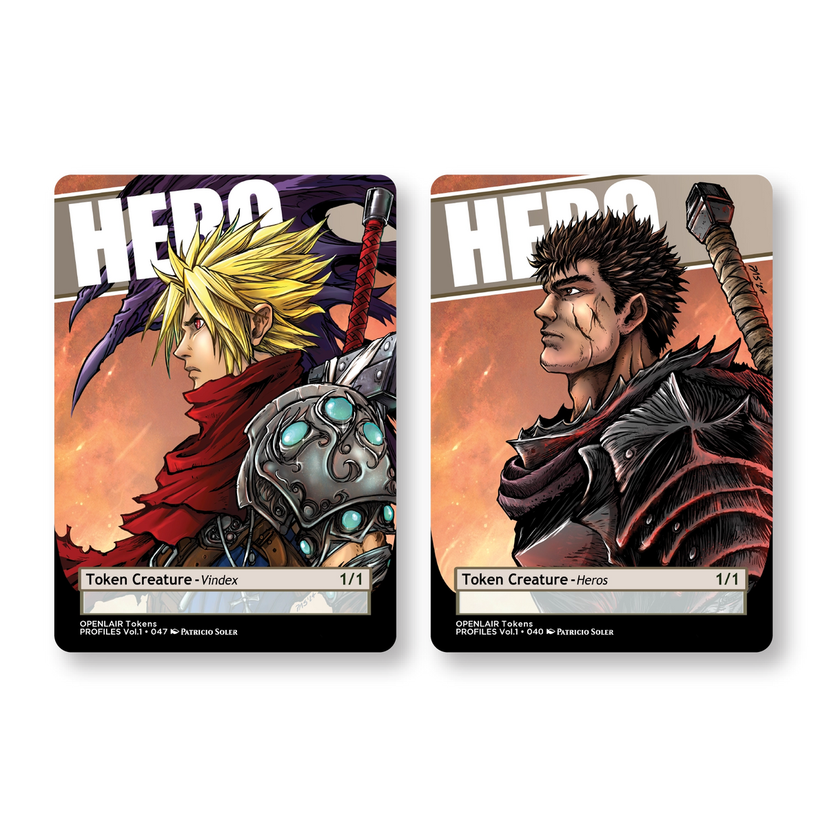 Hero Token Pack for Magic the Gathering  MTG: 4 pack Hero Tokens - Patricio Soler
