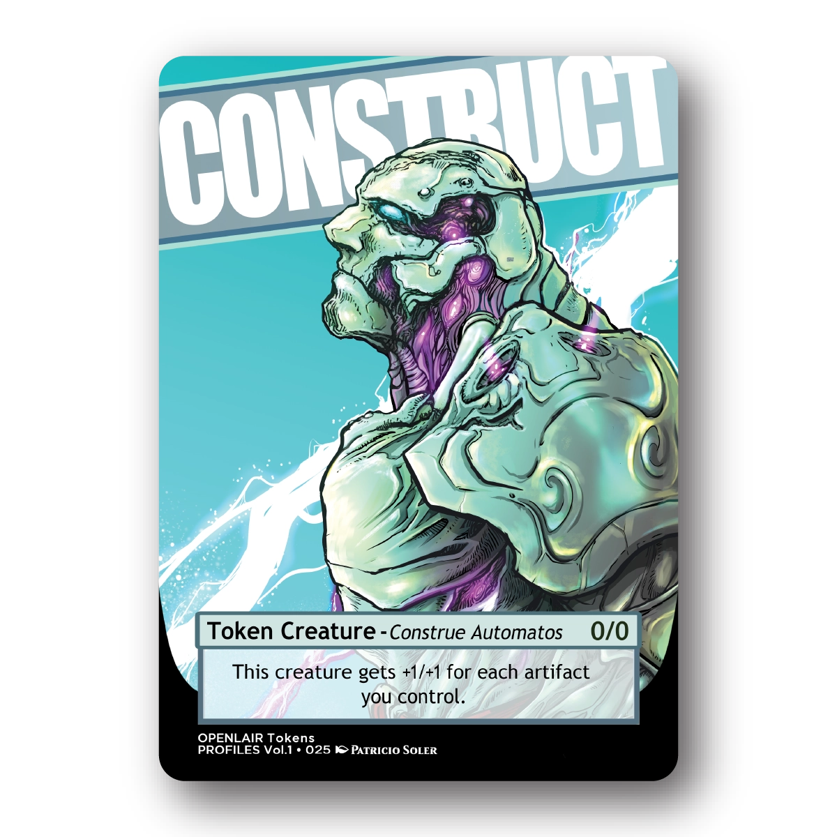 Construct Token Pack for Magic the Gathering  MTG: 4 pack 0/0 Construct Tokens - Patricio Soler