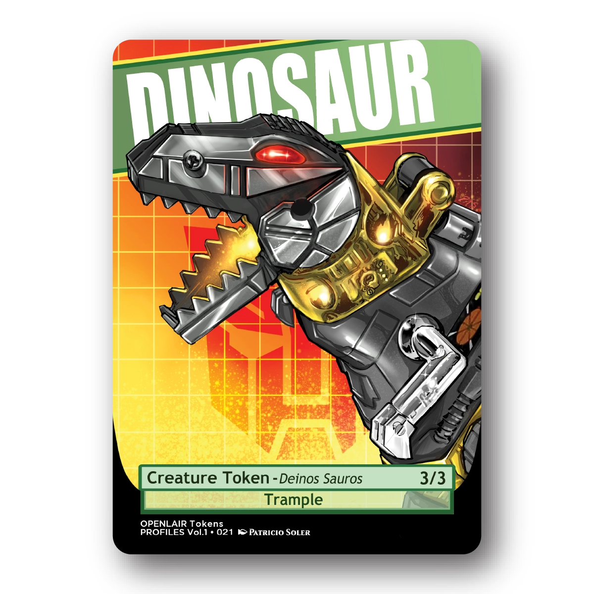 Dinosaur Token Pack for Magic the Gathering  MTG: 4 pack 3/3 Dinosaur Tokens - Patricio Soler