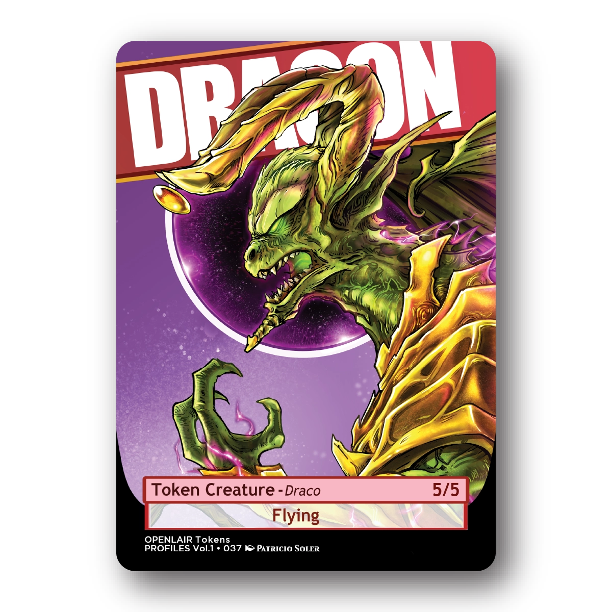 Dragon Token Pack for Magic the Gathering  MTG: 4 pack 5/5 Dragon Tokens - Patricio Soler