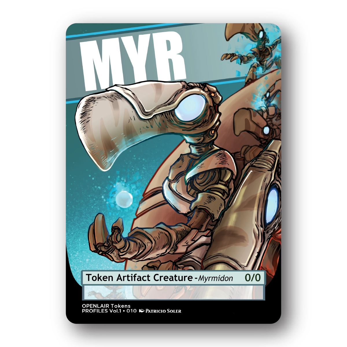 Myr Token Pack for Magic the Gathering  MTG: 4 pack 0/0 Myr Tokens - Patricio Soler
