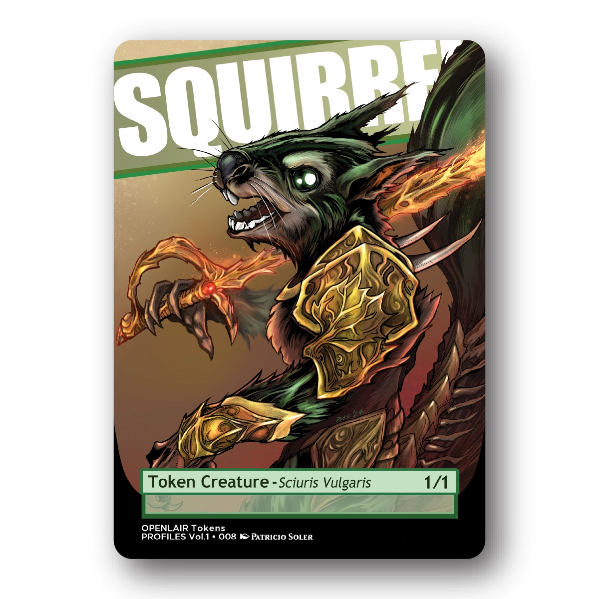 Squirrel Token Pack for Magic the Gathering  MTG: 4 pack 1/1 Squirrel Tokens - Patricio Soler
