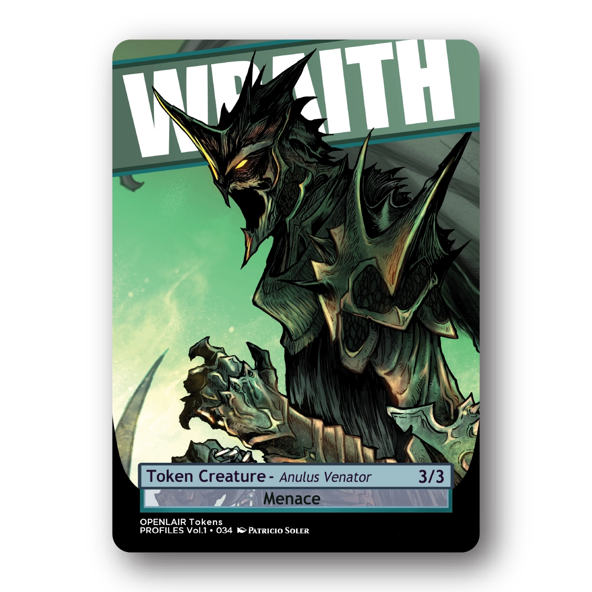 Wraith Token Pack for Magic the Gathering  MTG: 4 pack 3/3 Wraith Tokens - Patricio Soler