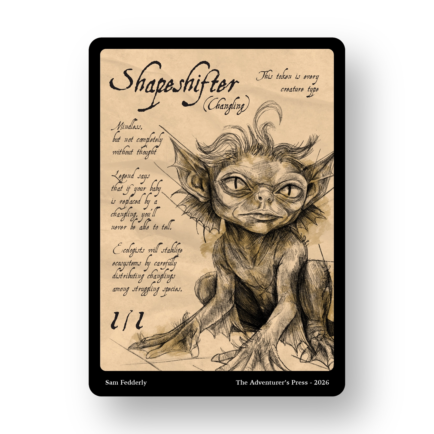 Shapeshifter 1/1 Token Pack for Magic the Gathering MTG: 4 pack Shapeshifter 1/1 Tokens