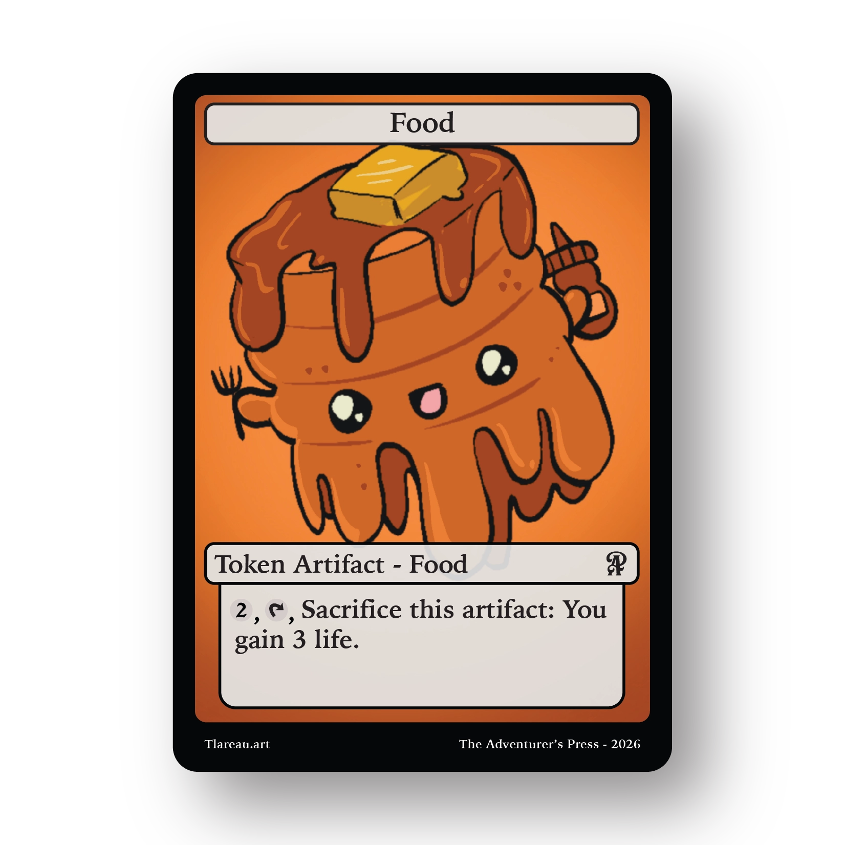 Food token for mtg depicting a pancake as a sprite