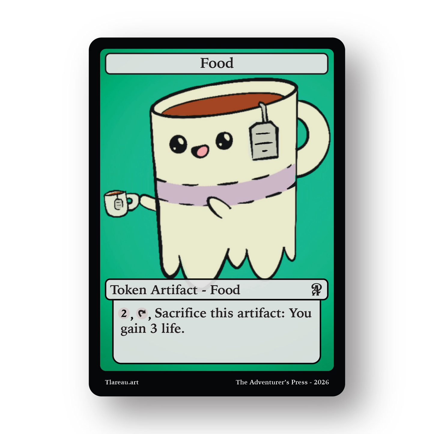 Food token for mtg depicting tea as a sprite