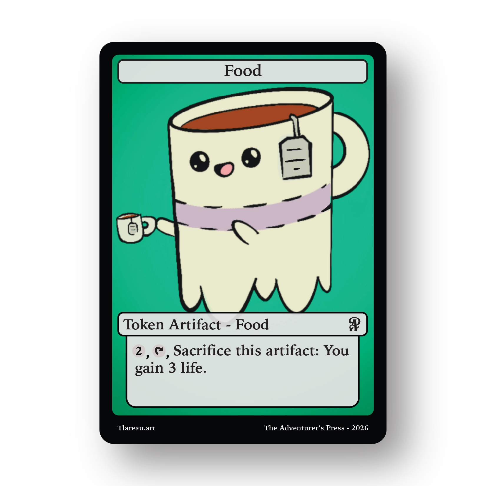 Food token for mtg depicting tea as a sprite