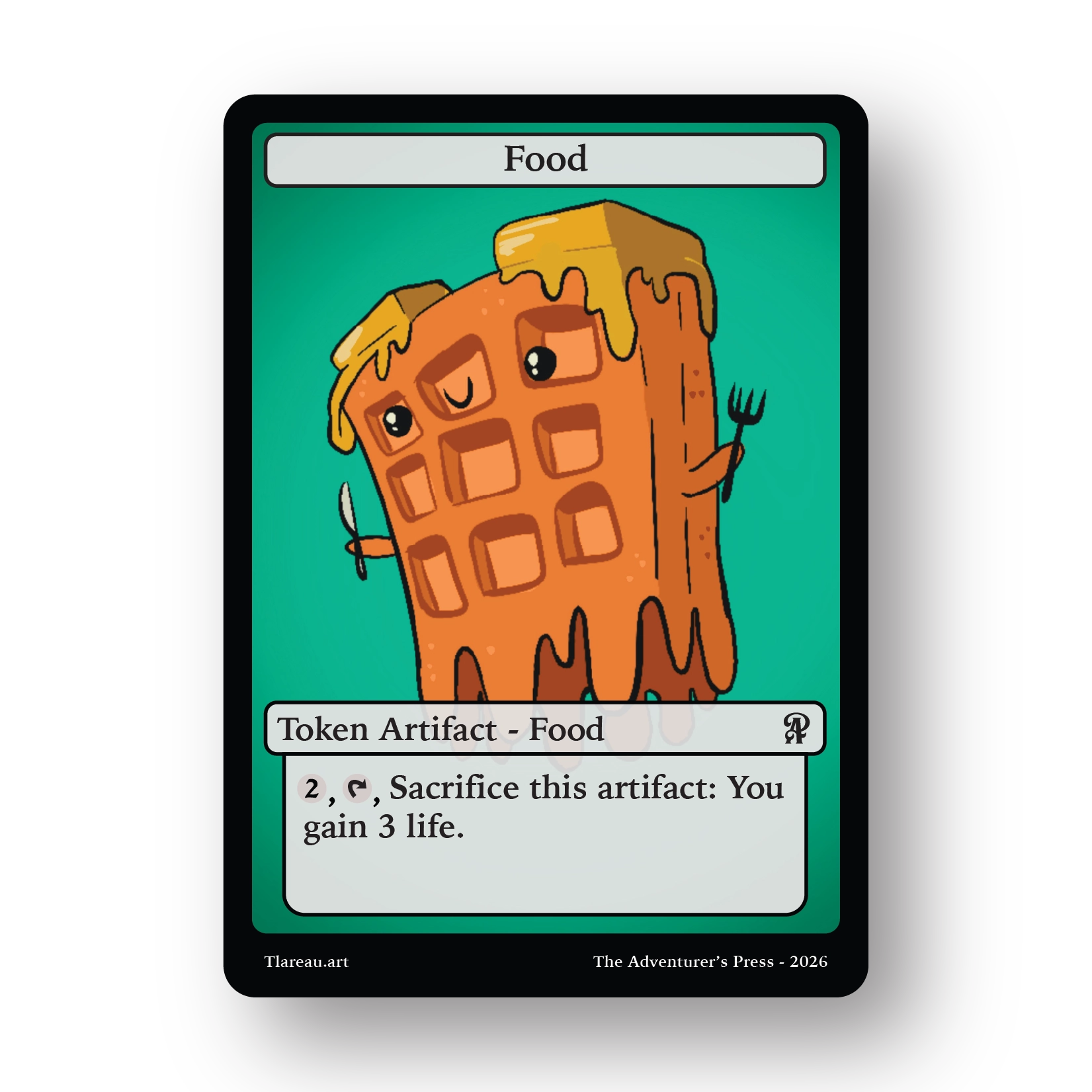 Food token for mtg depicting a waffle as a sprite
