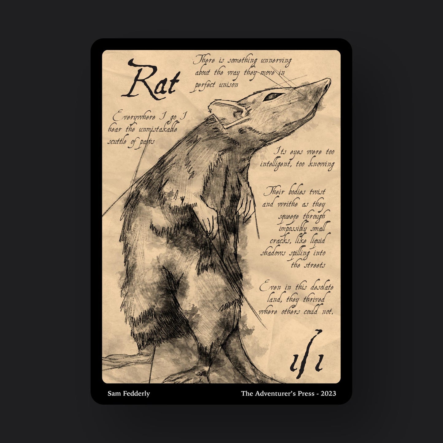 Rat Token Pack for Magic the Gathering MTG: 4 pack 1/1 Rat Tokens