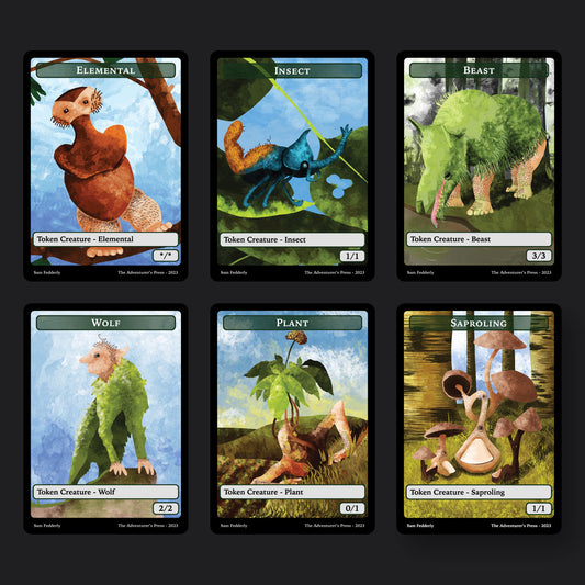 MTG Token Pack: Elemental, Insect, Beast, Wolf, Saproling, PLant Tokens for mtg