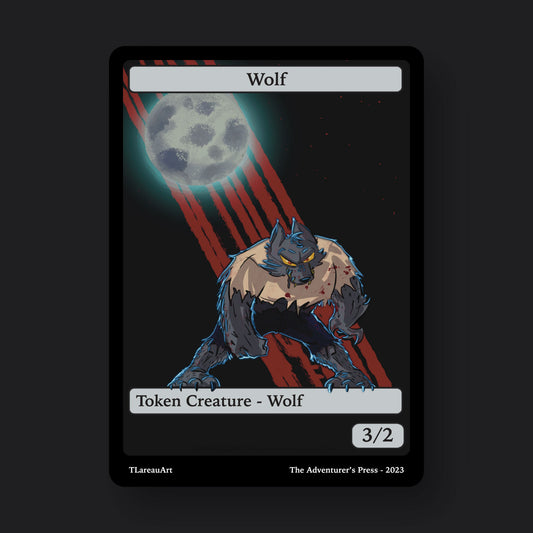 Wolf Token Pack for Magic the Gathering MTG: 4 pack 3/2 Wolf Tokens - TLA