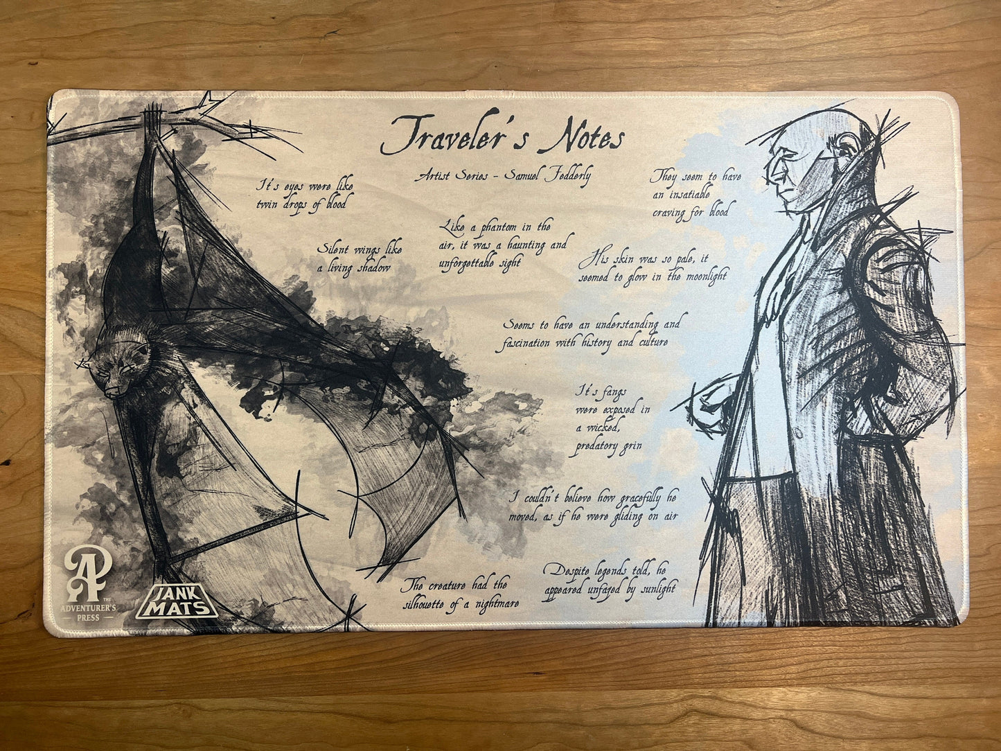 Vampire/Bat TCG Playmat, 14"x24" playmat for tcg mtg: Traveler's Notes series vampire/bat playmat for magic the gathering